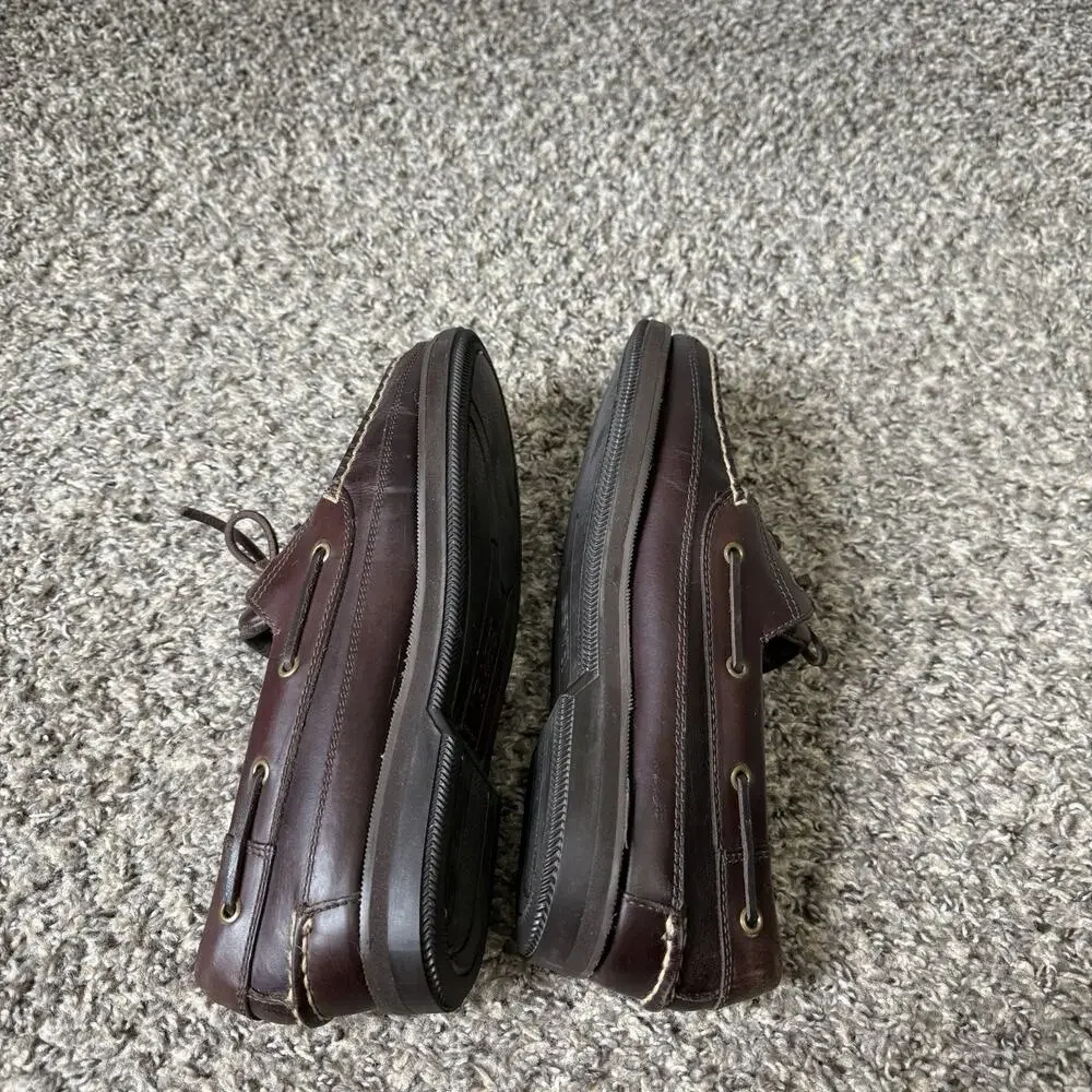 VTG Bass Shoes Mens 9.5 M Brown Leather Boat Deck Casual Moc Toe Loafers